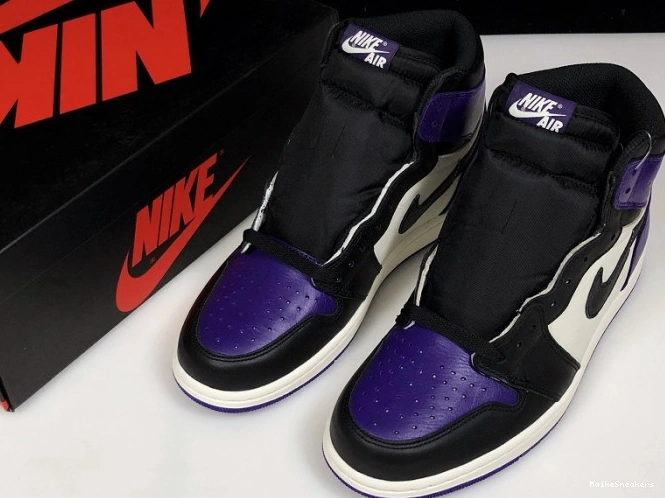 MaikeSneakers Air 1 Purple Jordan Court 555088-501 0807
